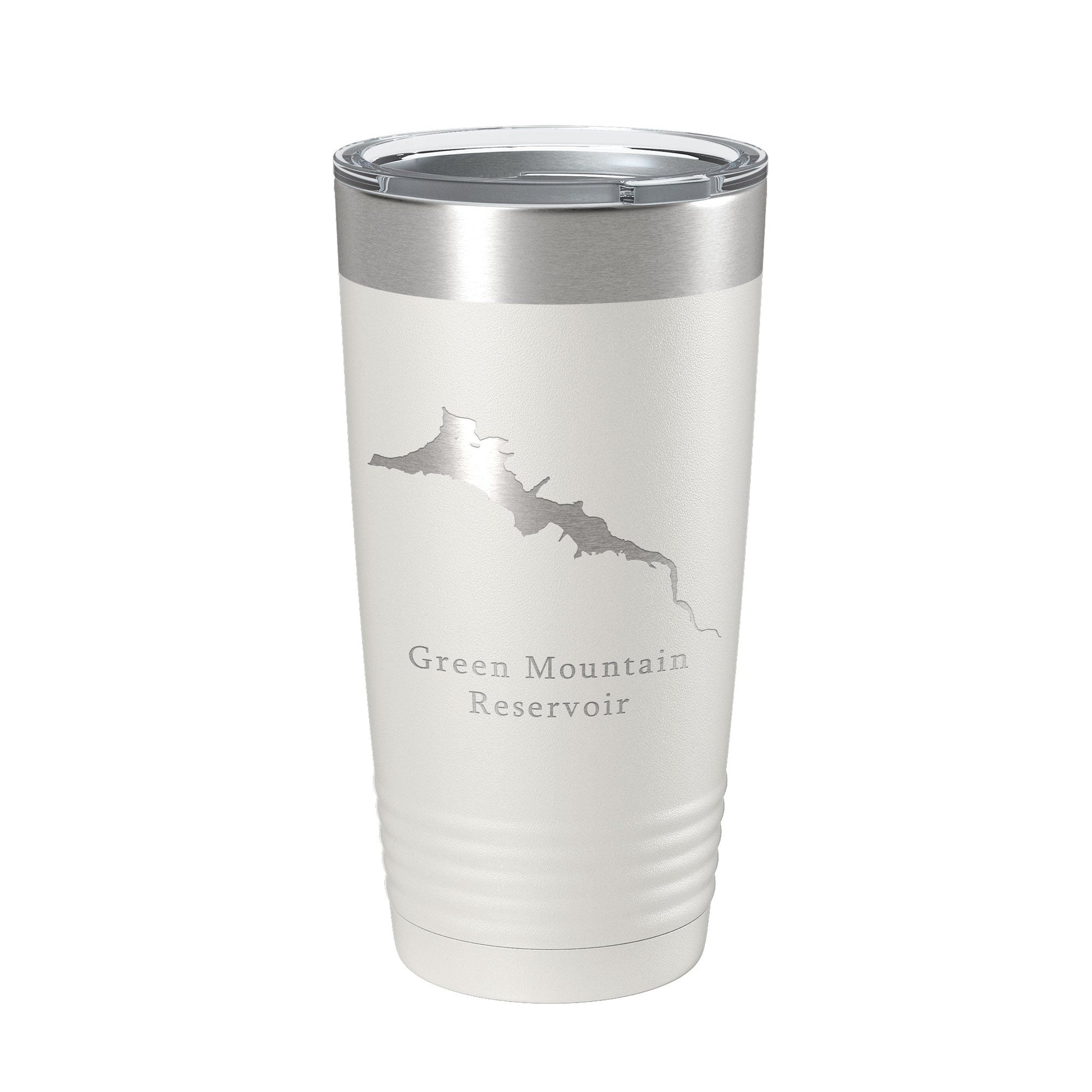 Green Mountain Reservoir Tumbler Lake Map Travel Mug Insulated Laser Engraved Coffee Cup Colorado 20 oz-1