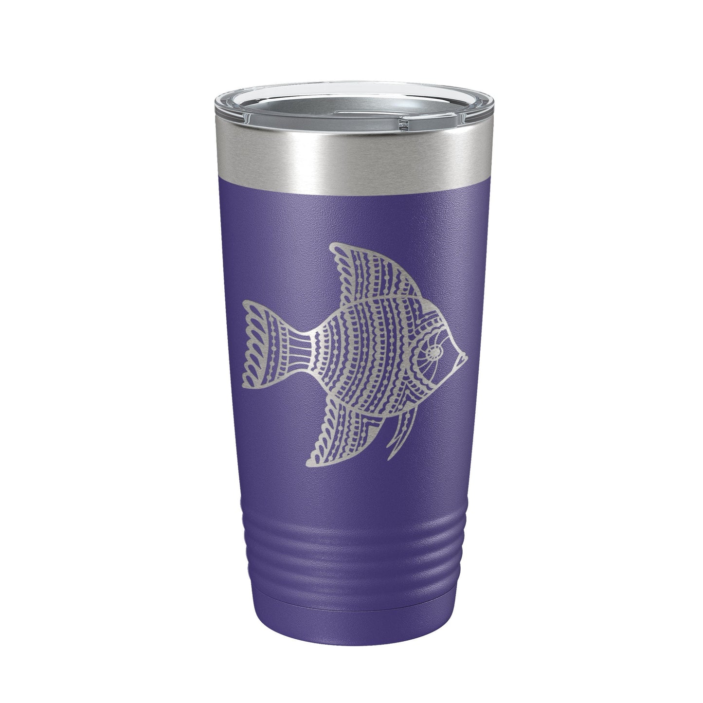 Fish Tumbler Zentangle Travel Mug Insulated Laser Engraved Coffee Cup 20 oz-15