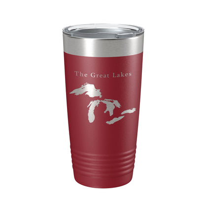 The Great Lakes Map Tumbler Travel Mug Insulated Laser Engraved Coffee Cup Superior, Michigan, Huron, Erie and Ontario 20 oz-18