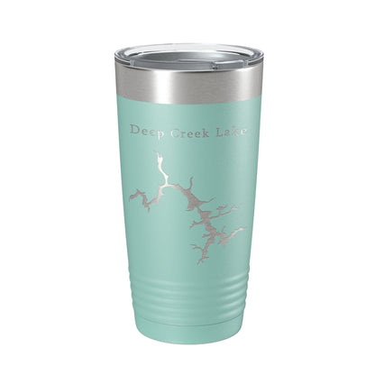 Deep Creek Lake Map Tumbler Travel Mug Insulated Laser Engraved Coffee Cup Maryland 20 oz-12