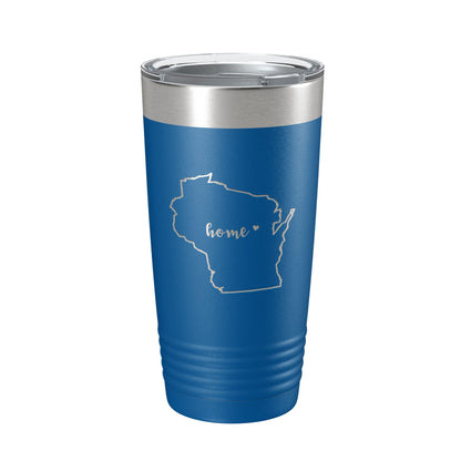 Wisconsin Tumbler Home State Travel Mug Insulated Laser Engraved Map Coffee Cup 20 oz-6