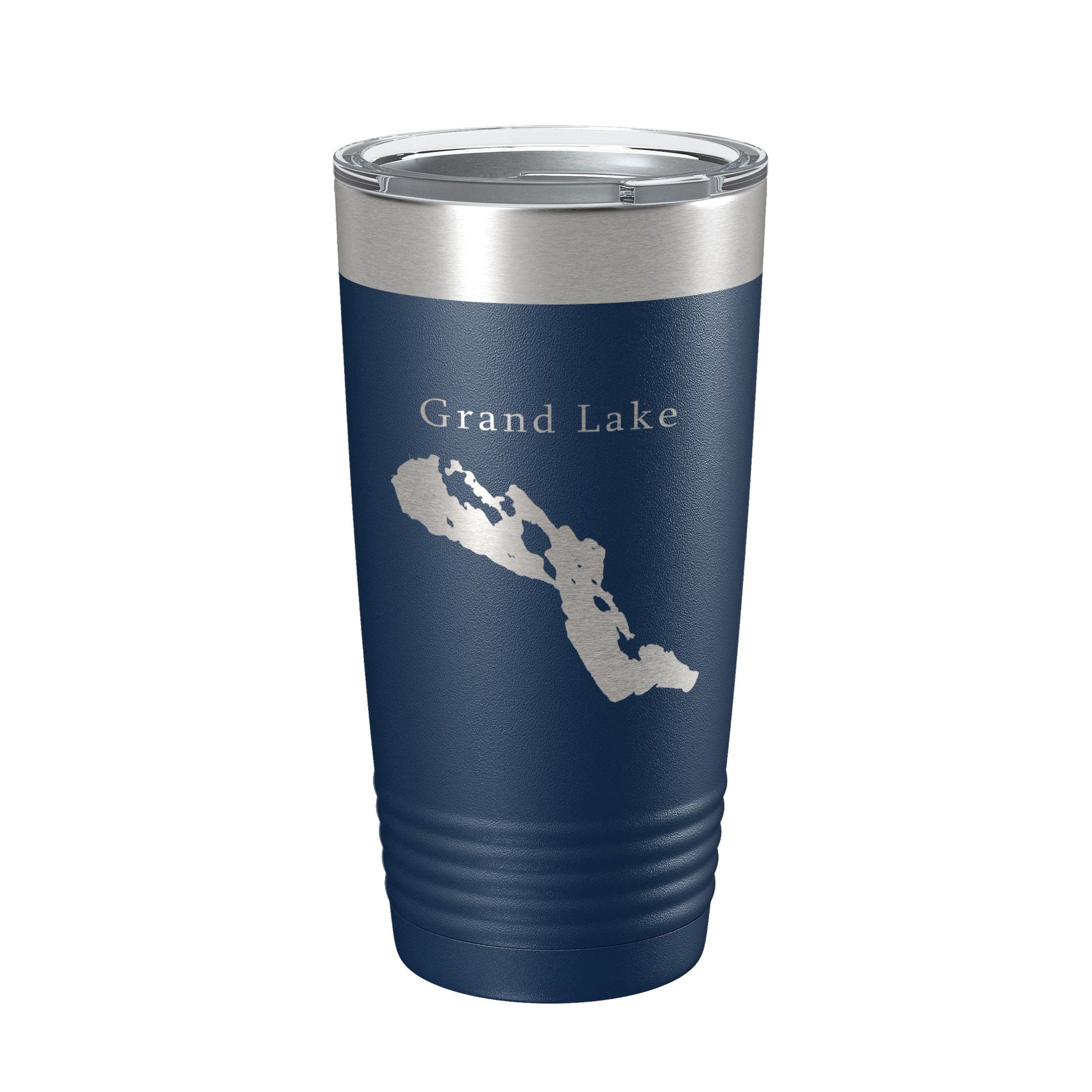 Grand Lake Map Tumbler Travel Mug Insulated Laser Engraved Coffee Cup Michigan 20 oz-2