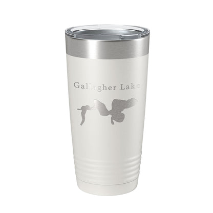 Gallagher Lake Map Tumbler Travel Mug Insulated Laser Engraved Coffee Cup Huron River Chain of Lakes Michigan 20 oz-7