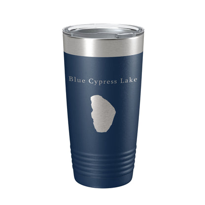 Blue Cypress Lake Map Tumbler Travel Mug Insulated Laser Engraved Coffee Cup Florida 20 oz-2