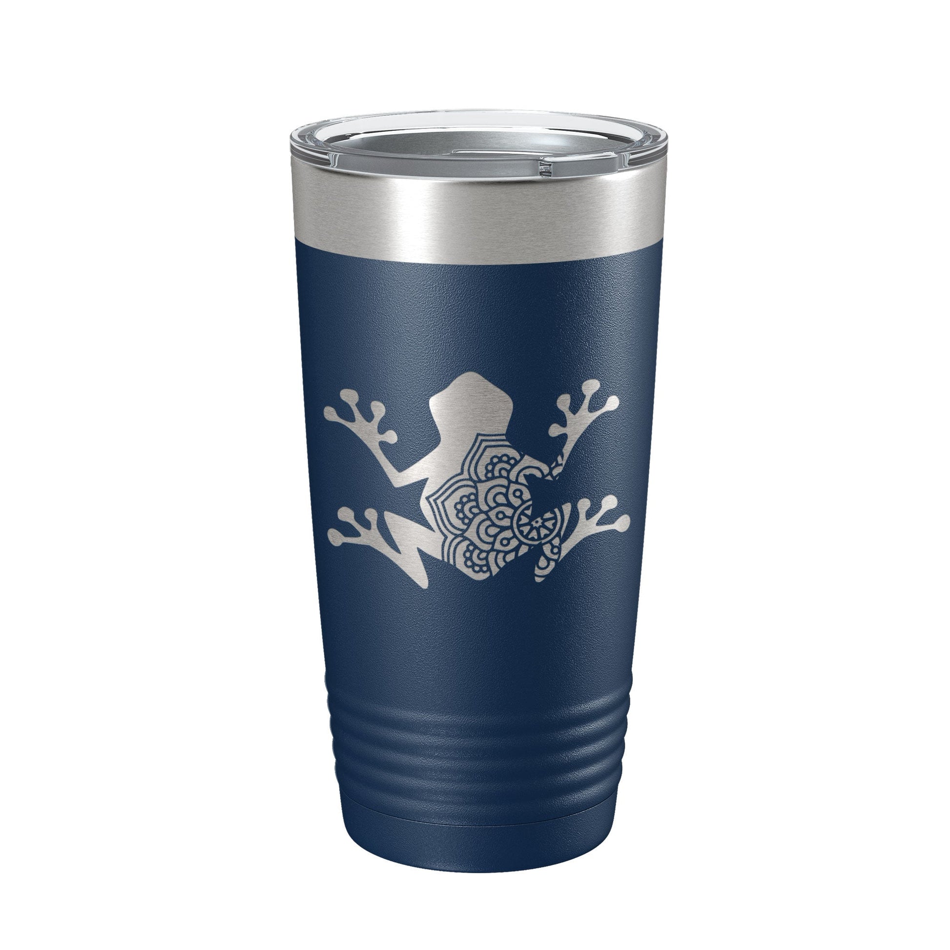 Frog Mandala Tumbler Travel Mug Insulated Laser Engraved Coffee Cup Frog Zentangle Pattern Design Gift 20 oz-2