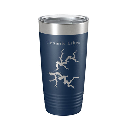Tenmile Lakes Map Tumbler Travel Mug Insulated Laser Engraved Coffee Cup Oregon 20 oz-2