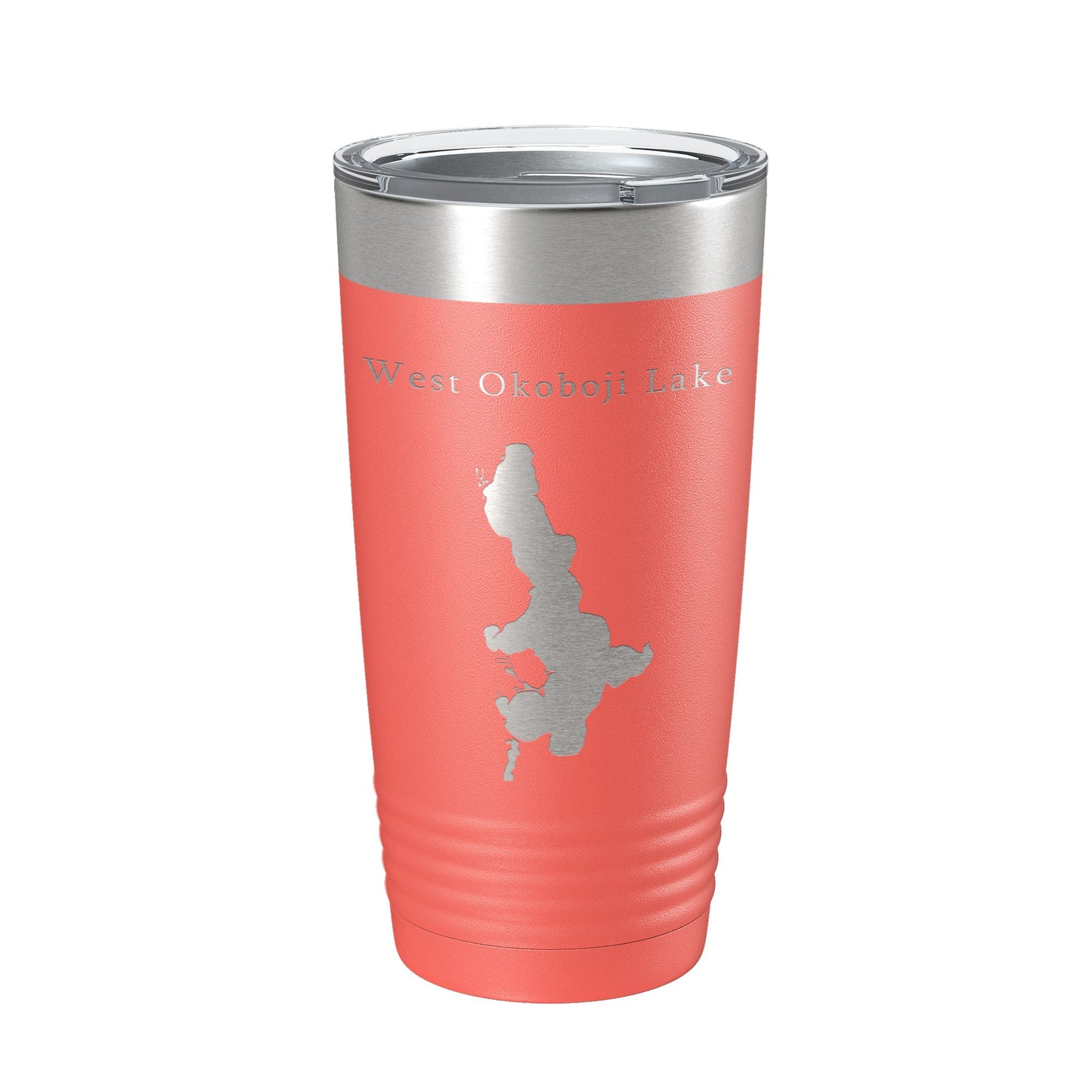West Okoboji Lake Map Tumbler Travel Mug Insulated Laser Engraved Coffee Cup Iowa 20 oz-20