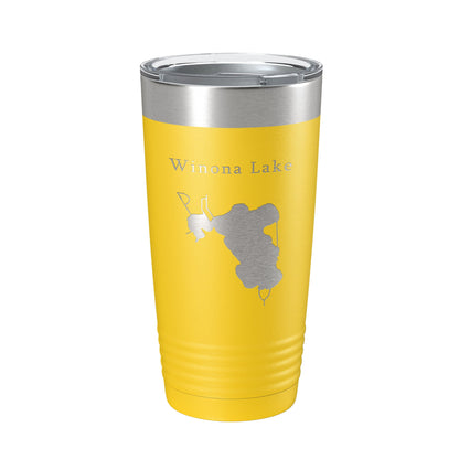 Winona Lake Map Tumbler Travel Mug Insulated Laser Engraved Coffee Cup Indiana 20 oz-19