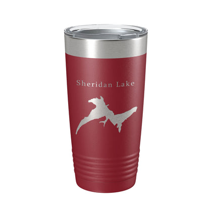 Sheridan Lake Map Tumbler Travel Mug Insulated Laser Engraved Coffee Cup South Dakota 20 oz-18