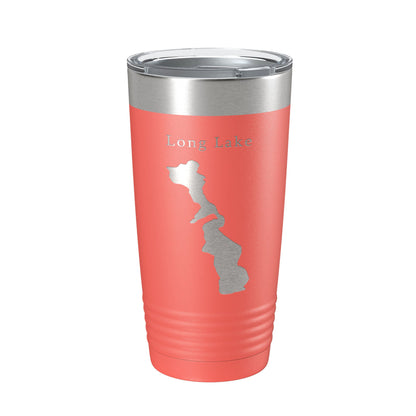 Long Lake Map Tumbler Travel Mug Insulated Laser Engraved Coffee Cup Minneapolis St. Paul Minnesota 20 oz-20