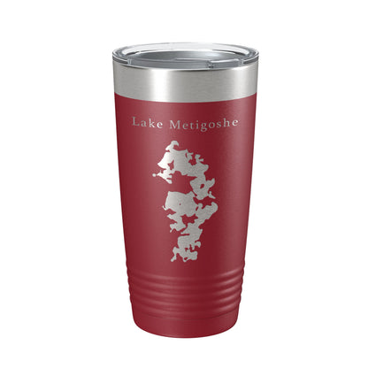 Lake Metigoshe Map Tumbler Travel Mug Insulated Laser Engraved Coffee Cup North Dakota 20 oz-18