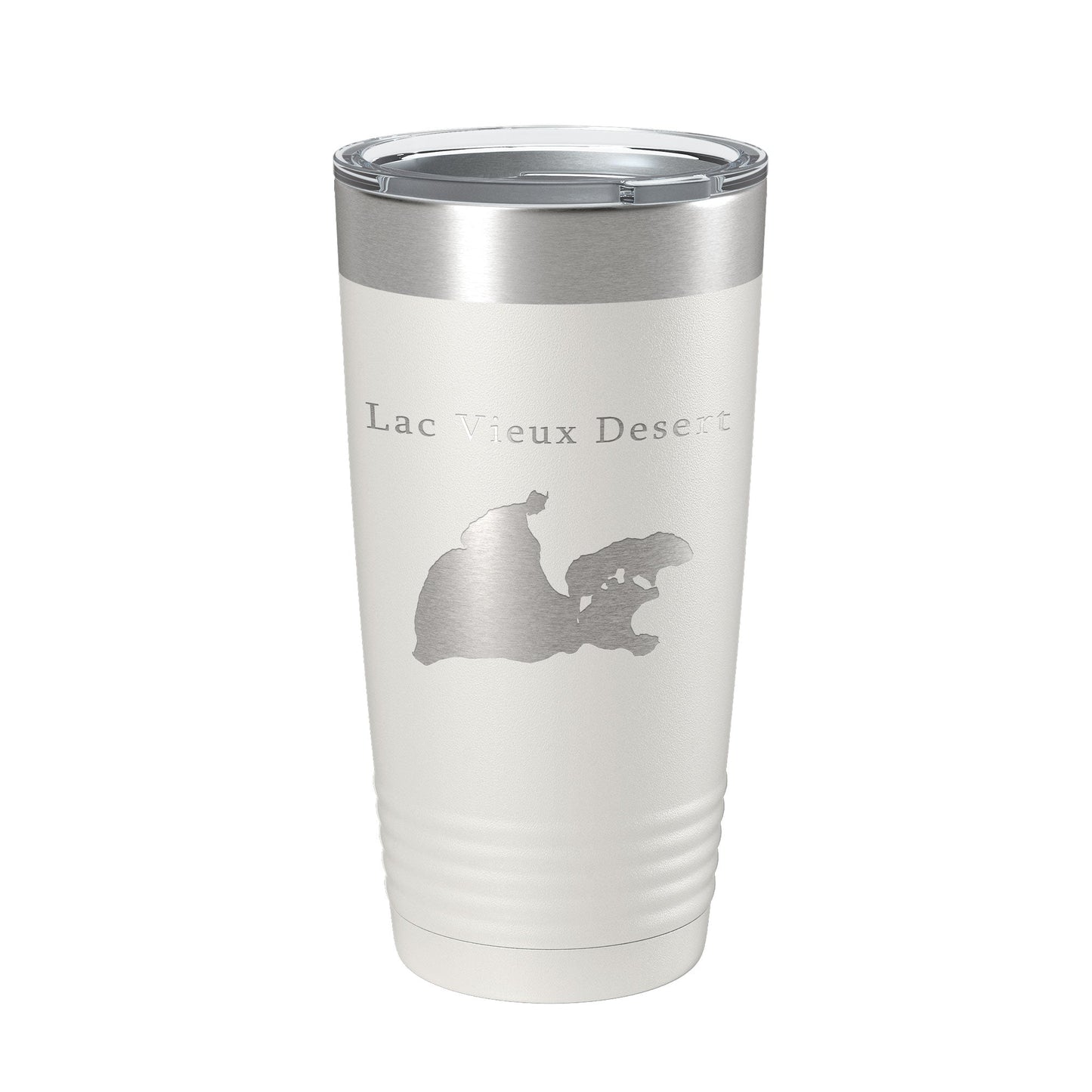 Lac Vieux Desert Tumbler Lake Map Travel Mug Insulated Laser Engraved Coffee Cup Michigan Wisconsin 20 oz-7