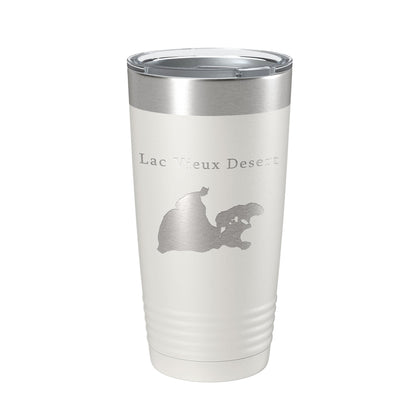 Lac Vieux Desert Tumbler Lake Map Travel Mug Insulated Laser Engraved Coffee Cup Michigan Wisconsin 20 oz-7