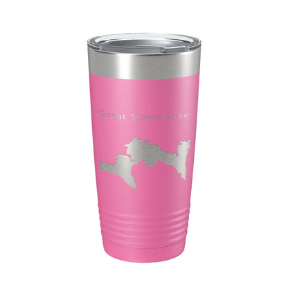 Great Moose Lake Map Tumbler Travel Mug Insulated Laser Engraved Coffee Cup Maine 20 oz-11