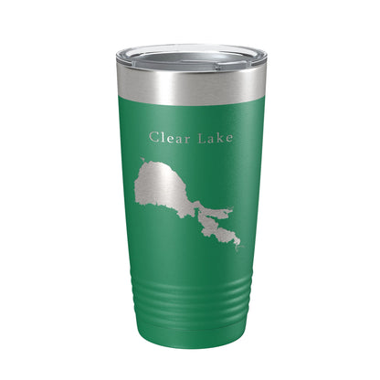 Clear Lake Map Tumbler Travel Mug Insulated Laser Engraved Coffee Cup California 20 oz-9