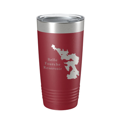 Belle Fourche Reservoir Tumbler Lake Map Travel Mug Insulated Laser Engraved Coffee Cup South Dakota 20 oz-18