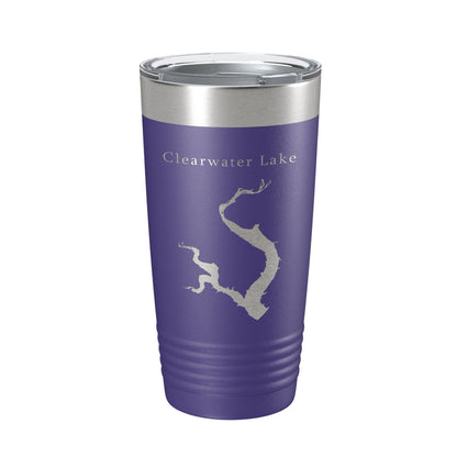 Clearwater Lake Map Tumbler Travel Mug Insulated Laser Engraved Coffee Cup Missouri 20 oz-15