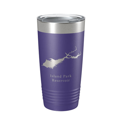 Island Park Reservoir Tumbler Lake Map Travel Mug Insulated Laser Engraved Coffee Cup Idaho 20 oz-15