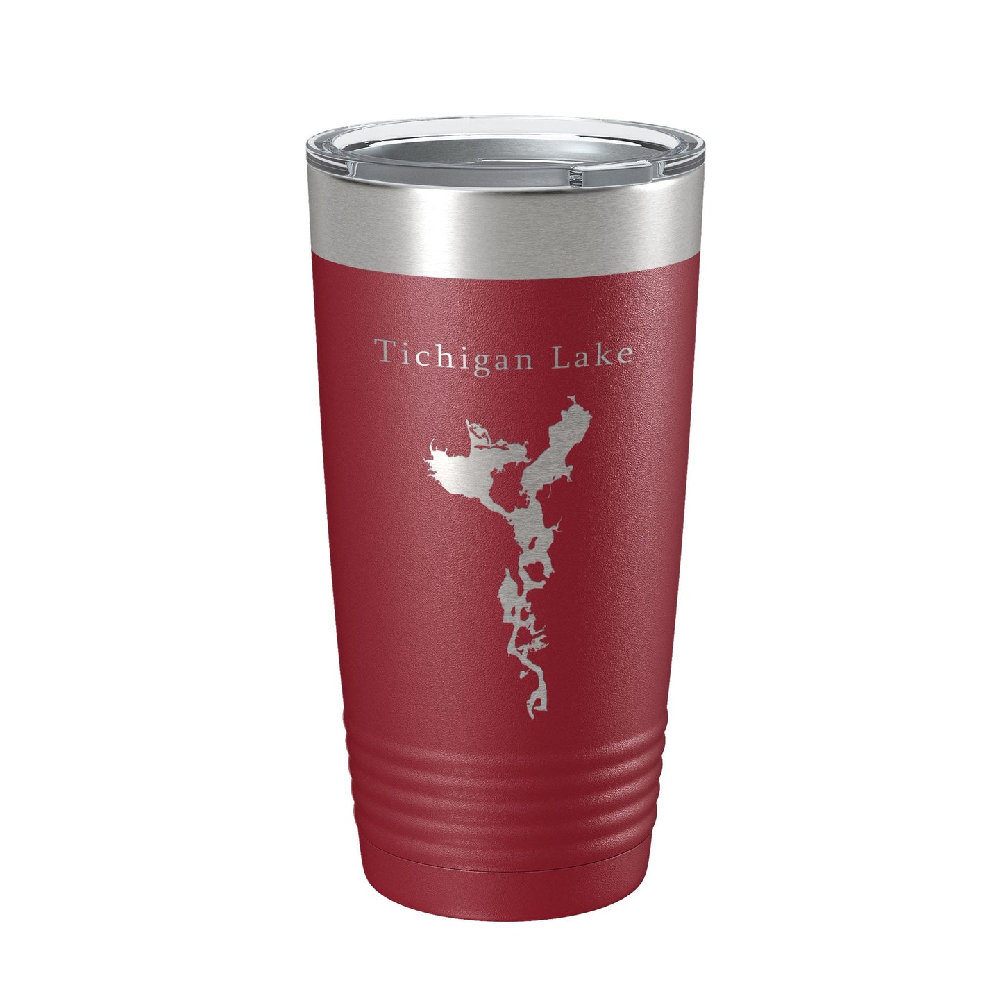 Tichigan Lake Map Tumbler Travel Mug Insulated Laser Engraved Coffee Cup Wisconsin 20 oz-18