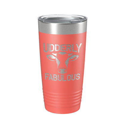 Udderly Fabulous Tumbler Cow Travel Mug Gift Insulated Laser Engraved Coffee Cup Utterly Dairy Farmer 20 oz-20