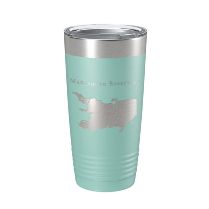 Manasquan Reservoir Tumbler Lake Map Travel Mug Insulated Laser Engraved Coffee Cup New Jersey 20 oz-12