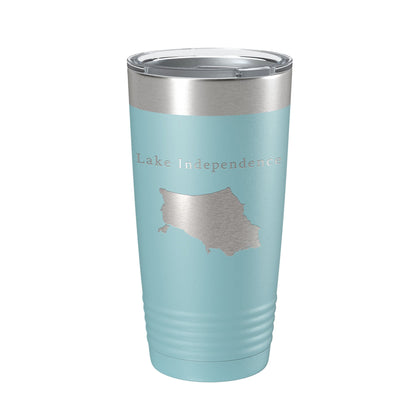 Lake Independence Map Tumbler Travel Mug Insulated Laser Engraved Coffee Cup Michigan 20 oz-13