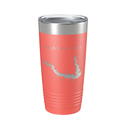 Hugh Butler Lake Map Tumbler Travel Mug Insulated Laser Engraved Coffee Cup Red Willow Reservoir Nebraska 20 oz-20