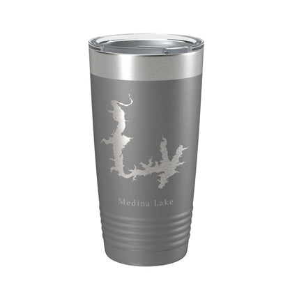 Medina Lake Map Tumbler Travel Mug Insulated Laser Engraved Coffee Cup Texas 20 oz-16
