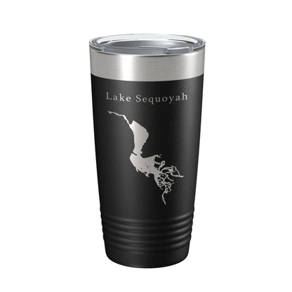 Lake Sequoyah Map Tumbler Travel Mug Insulated Laser Engraved Coffee Cup Arkansas 20 oz-0