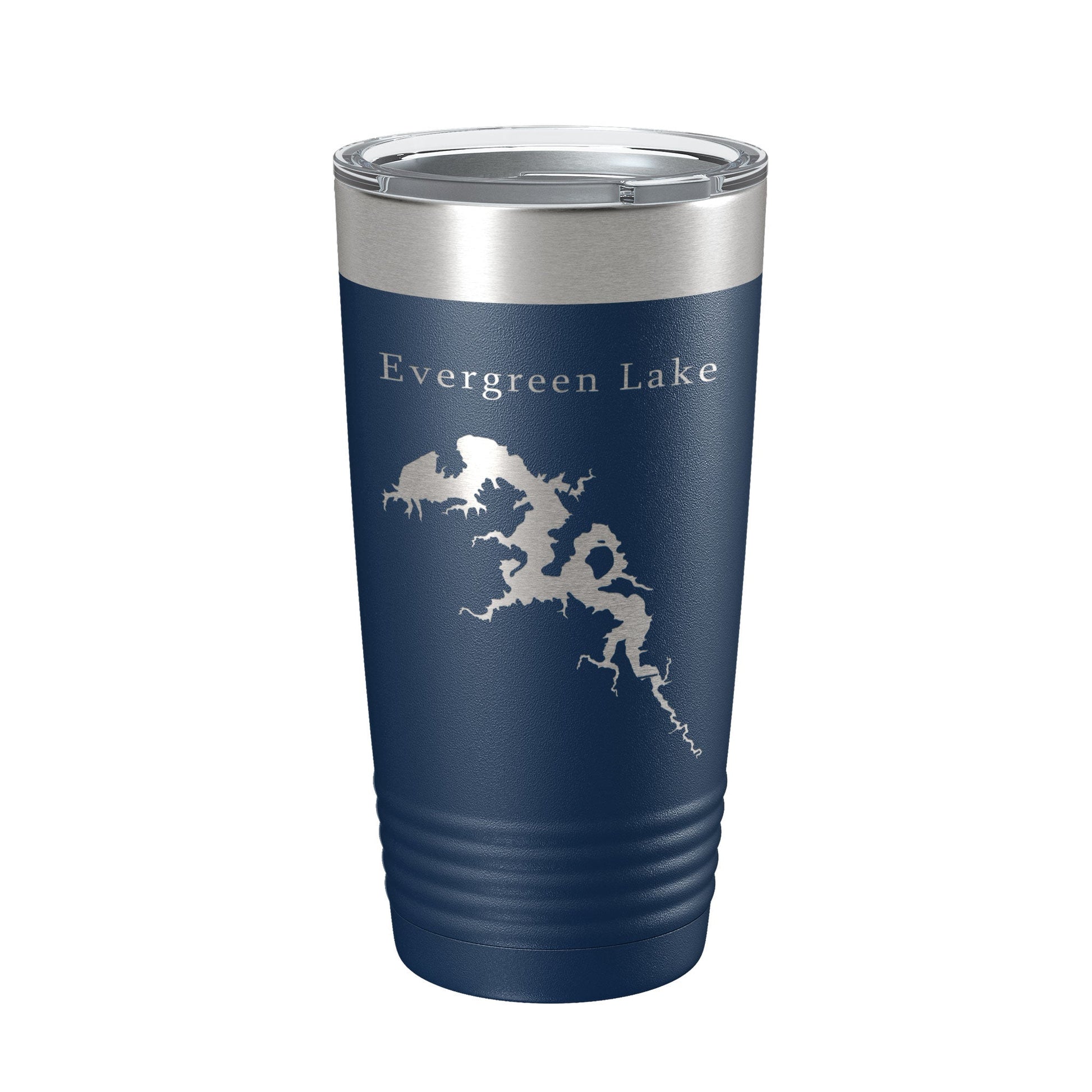 Evergreen Lake Map Tumbler Travel Mug Insulated Laser Engraved Coffee Cup Illinois 20 oz-2