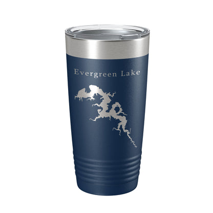 Evergreen Lake Map Tumbler Travel Mug Insulated Laser Engraved Coffee Cup Illinois 20 oz-8