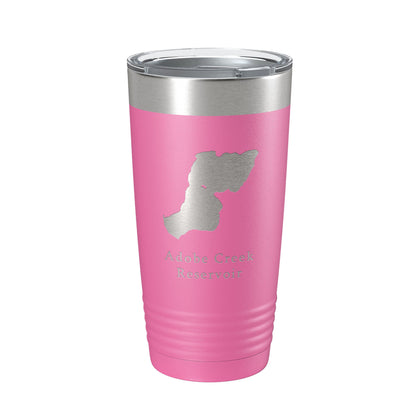 Adobe Creek Reservoir Tumbler Lake Map Travel Mug Insulated Laser Engraved Coffee Cup Colorado 20 oz-11