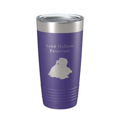Sand Hollow Reservoir Tumbler Lake Map Travel Mug Insulated Laser Engraved Coffee Cup Utah 20 oz-15