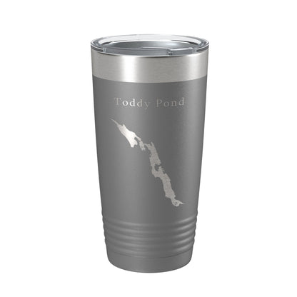 Toddy Pond Tumbler Lake Map Travel Mug Insulated Laser Engraved Coffee Cup Maine 20 oz-16
