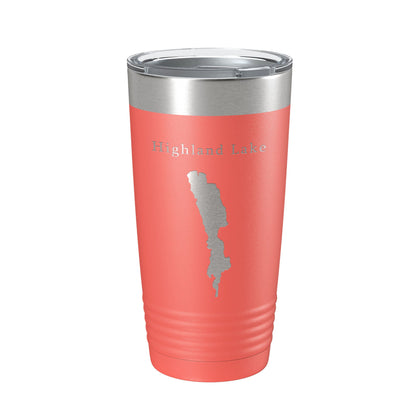 Highland Lake Map Tumbler Travel Mug Insulated Laser Engraved Coffee Cup Westbook Maine 20 oz-20