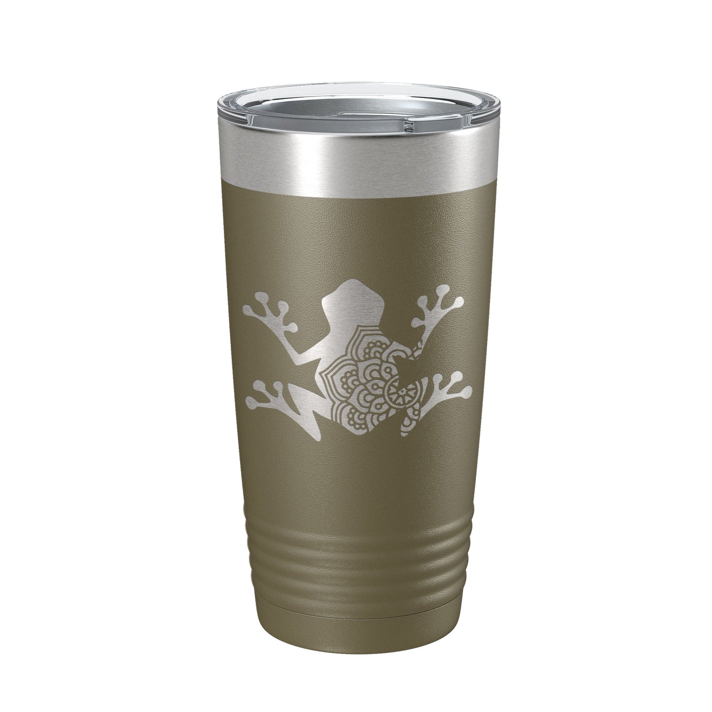 Frog Mandala Tumbler Travel Mug Insulated Laser Engraved Coffee Cup Frog Zentangle Pattern Design Gift 20 oz-21