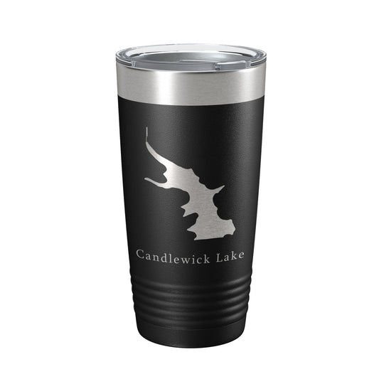 Candlewick Lake Map Tumbler Travel Mug Insulated Laser Engraved Coffee Cup Illinois 20 oz-0