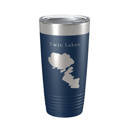 Twin Lakes Map Tumbler Travel Mug Insulated Laser Engraved Coffee Cup Idaho 20 oz-2