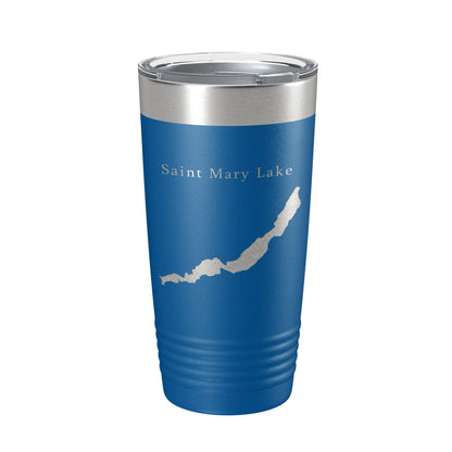Saint Mary Lake Map Tumbler Travel Mug Insulated Laser Engraved Coffee Cup Glacier National Park Montana 20 oz-6