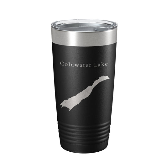 Coldwater Lake Map Tumbler Travel Mug Insulated Laser Engraved Coffee Cup Washington 20 oz-0