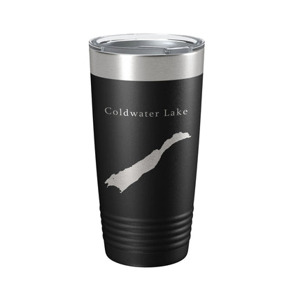 Coldwater Lake Map Tumbler Travel Mug Insulated Laser Engraved Coffee Cup Washington 20 oz-5