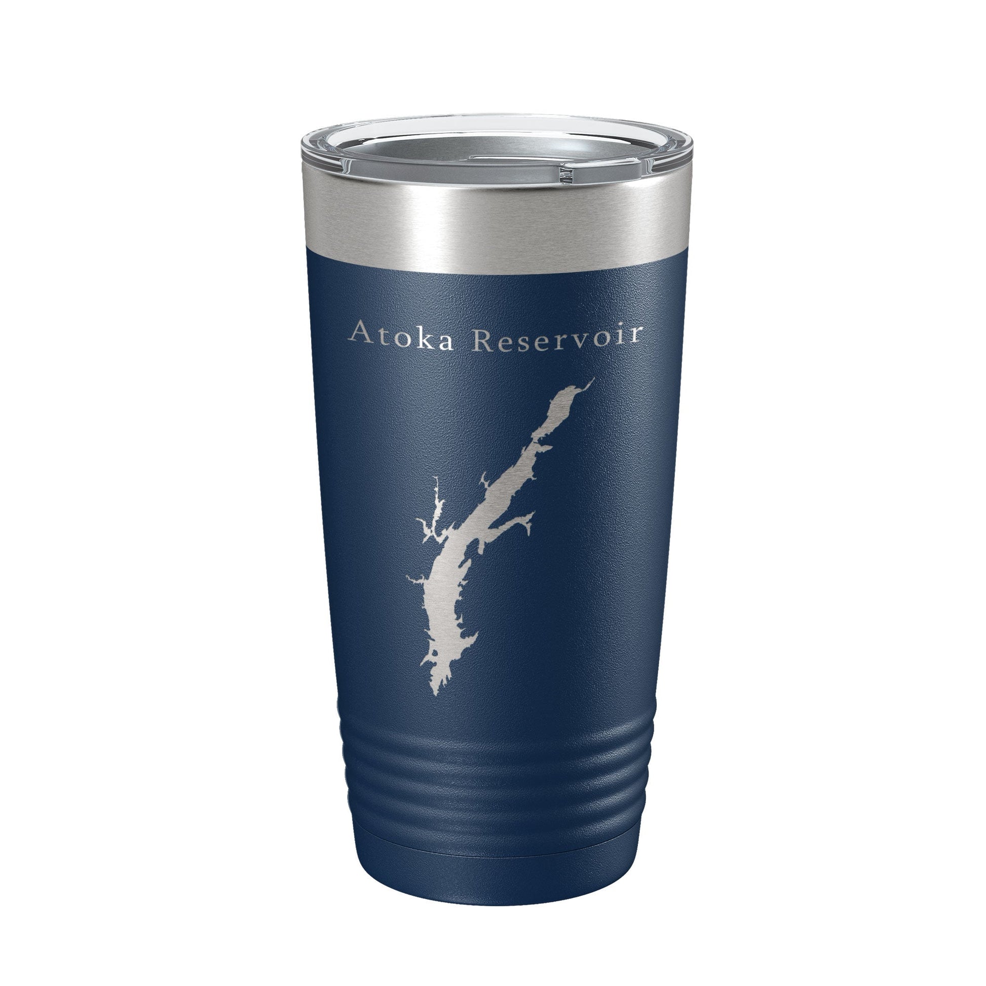 Atoka Reservoir Tumbler Lake Map Travel Mug Insulated Laser Engraved Coffee Cup Oklahoma 20 oz-2