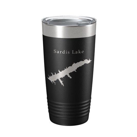 Sardis Lake Map Tumbler Travel Mug Insulated Laser Engraved Coffee Cup Mississippi 20 oz-0