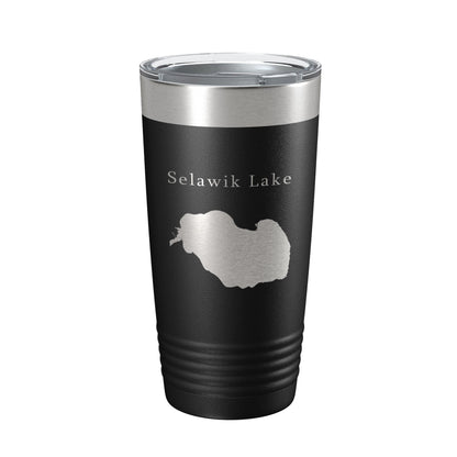 Selawik Lake Map Tumbler Travel Mug Insulated Laser Engraved Coffee Cup Alaska 20 oz-0