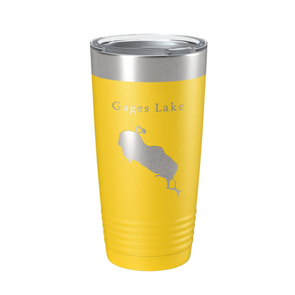 Gages Lake Map Tumbler Travel Mug Insulated Laser Engraved Coffee Cup Illinois 20 oz-19