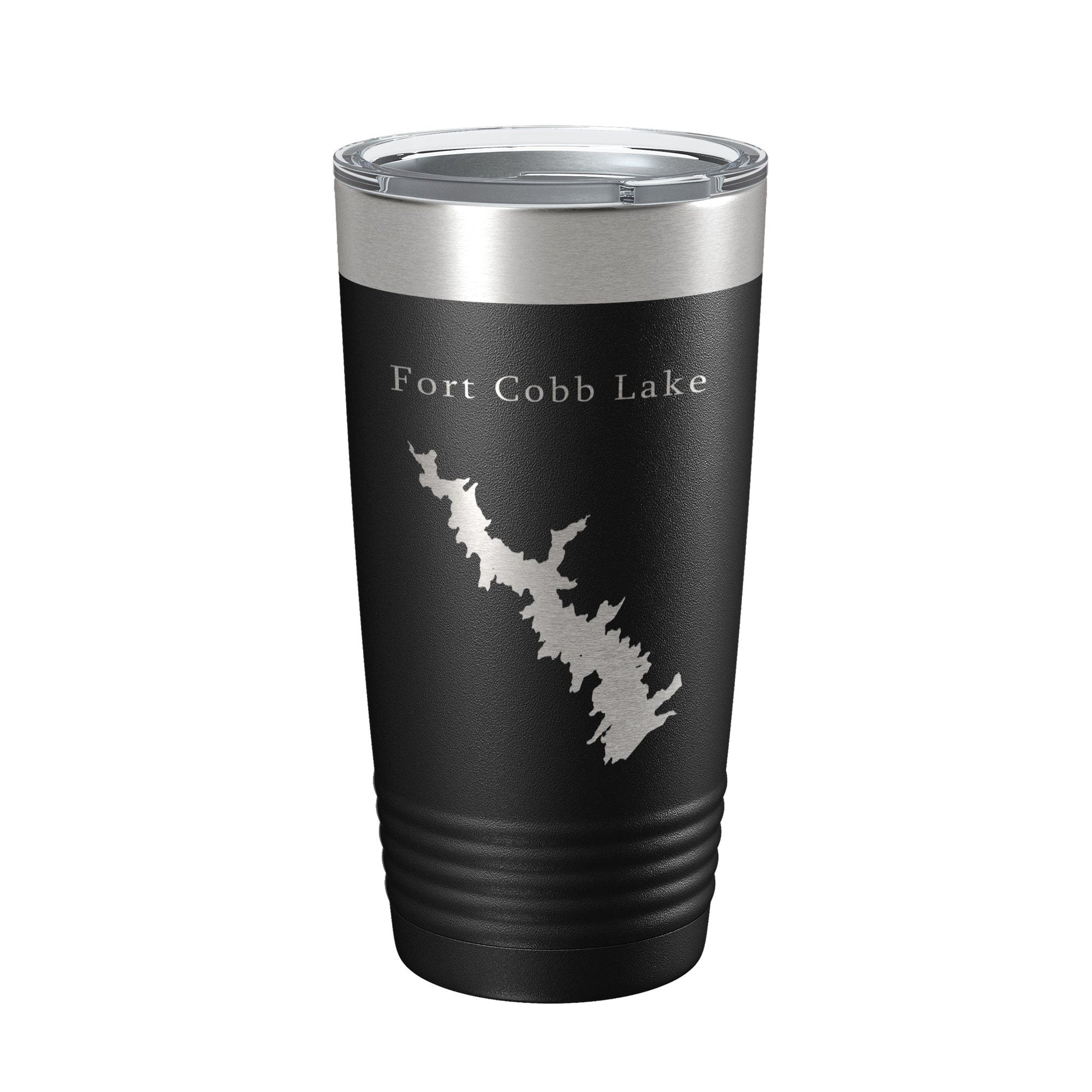 Fort Cobb Lake Map Tumbler Travel Mug Insulated Laser Engraved Coffee Cup Oklahoma 20 oz-0