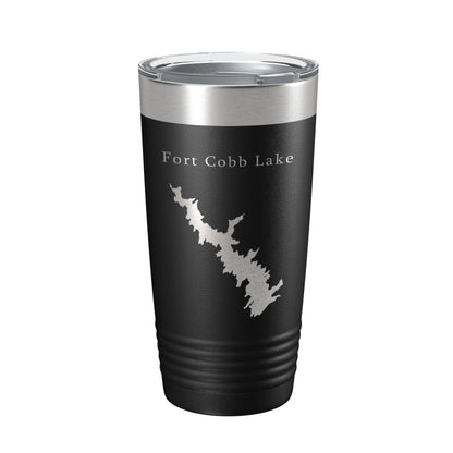Fort Cobb Lake Map Tumbler Travel Mug Insulated Laser Engraved Coffee Cup Oklahoma 20 oz-5