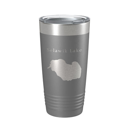 Selawik Lake Map Tumbler Travel Mug Insulated Laser Engraved Coffee Cup Alaska 20 oz-16