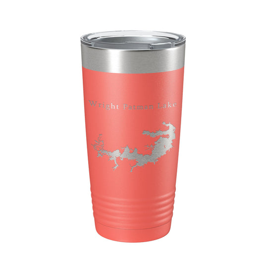 Wright Patman Lake Map Tumbler Travel Mug Insulated Laser Engraved Coffee Cup Texas 20 oz-20