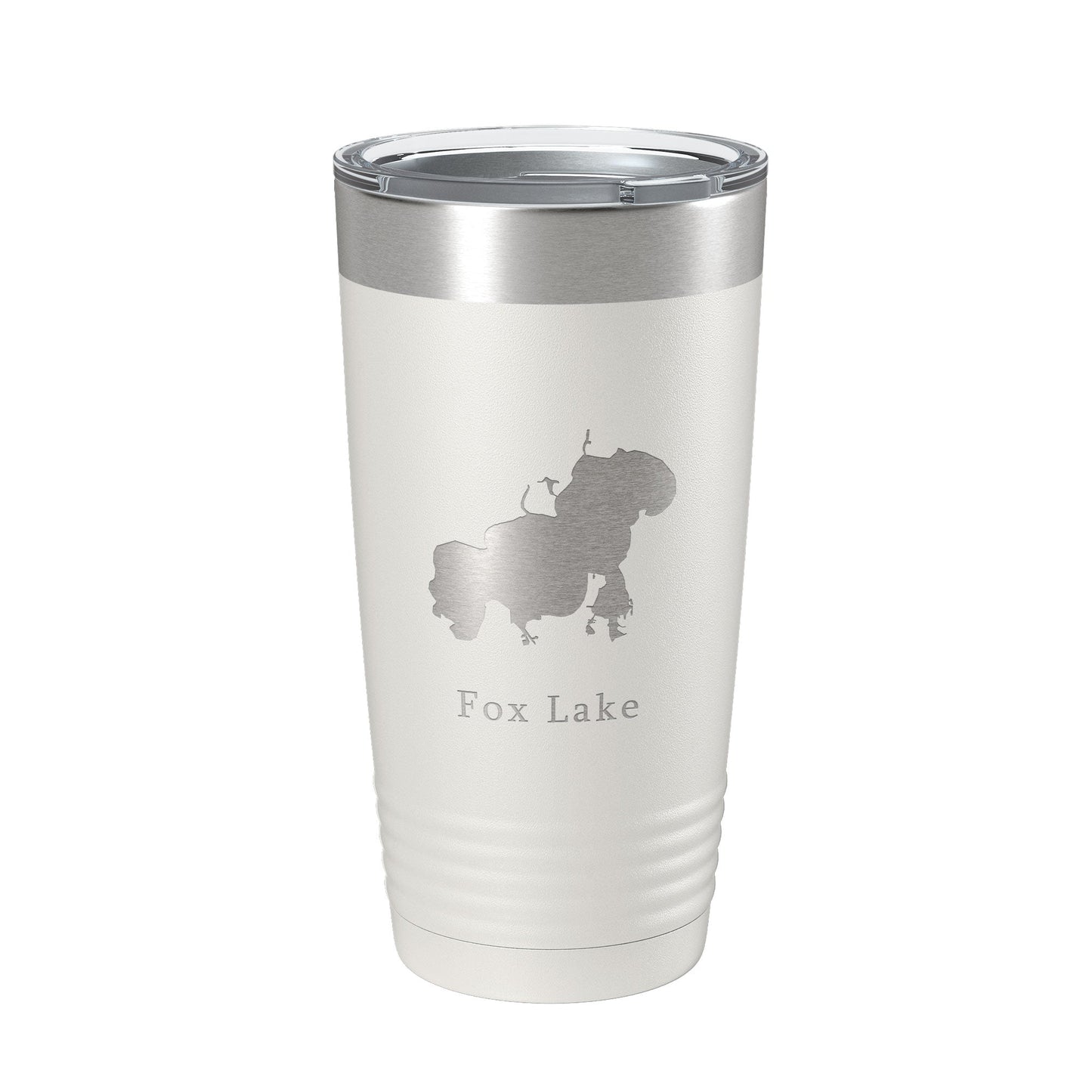 Fox Lake Map Tumbler Travel Mug Insulated Laser Engraved Coffee Cup Illinois 20 oz-1